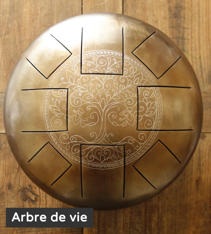 Arbre de vie décoration gravure personnalisé Steel Tongue Drum - Sound Circle