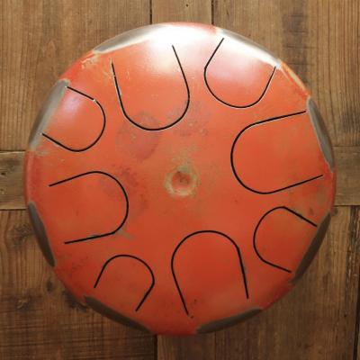 Steel tongue drum vintage rouge