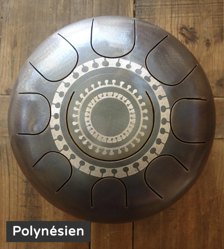 Polynésien décoration gravure personnalisé Steel Tongue Drum - Sound Circle
